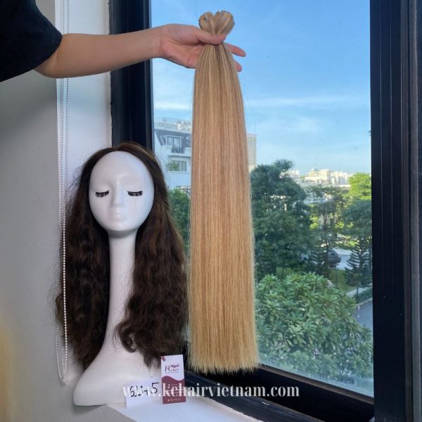 Premium-Quality-Vietnamese-Weft-Hair-Extensions-#613-mix-#5-Color-Factory-Price